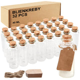 1 x RAW Customer Returns BLIENKREBY 32 Pieces Small Glass Jars, 40ml Small Glass Bottles, Glass Bottles with Pendant Labels, Wedding Favors for Party Gifts Wedding Decoration - RRP €18.68