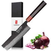 1 x RAW Customer Returns TURWHO Japanese kitchen knives, hand-forged 67 layer Damascus steel chef s knife, VG10 core handmade Nakiri knife 18 cm - RRP €100.64