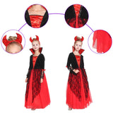 1 x RAW Customer Returns GEMVIE Vampire Costume Girls Halloween Costume Vampire Dress with Hairband Cosplay Carnival Fancy Dress L - RRP €14.11