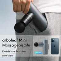 1 x RAW Customer Returns arboleaf massage gun mini massage gun, 3200 rpm 0.47kg massage gun with AI levels 4 attachments, light muscle gun with transport case muscle gun for muscle relaxation strong battery USB-C - RRP €99.99