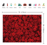 1 x RAW Customer Returns INRUI Women s Day Background Red Rose Flowers Photography Background Roses Wall Girls Women Portrait Birthday Decorations Background 2.1x1.5m  - RRP €14.11