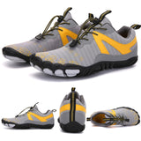 9 x RAW Customer Returns Sixspace Barefoot Shoes Men s Fitness Shoes Sports Trail Running Shoes Minimalist Barefoot Shoes Breathable Climbing Shoes Non-Slip Bathing Shoes Water Sports Shoes Gray Yellow, 43 EU  - RRP €341.19