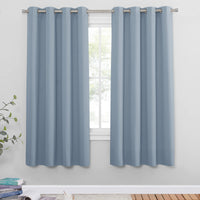 1 x RAW Customer Returns PONY DANCE Opaque Curtains with Eyelets Short Curtains Living Room Modern Blackout Curtain Thermal Curtains 2-Set H 175 x W 140 cm, Spa Blue - RRP €36.95