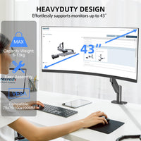 1 x RAW Customer Returns suptek ultra-wide monitor mount for 32-43 inch monitors or TVs, gas spring monitor arm load capacity 5-13 kg, tilt, swivel, rotation, height adjustable monitor arm VESA 75 100 mm MD71M - RRP €69.99