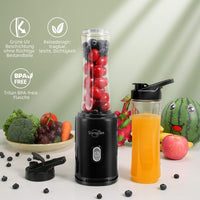 1 x RAW Customer Returns Sangcon Personal Blender Mini-size Blender with 2 Portable 600ml Bottles, 2 Travel Lids, BPA Free, Smoothie Mixer, Ideal for Smoothies and Iced Drinks, Black - RRP €32.39