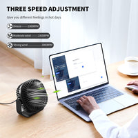 2 x RAW Customer Returns SMARTDEVIL USB Fan, Mini USB Table Fan, Quiet Small Fan, 3 Speeds, Dual 360 Adjustment with Adhesive Hook, USB Fan for Office, Home and Outdoor Black  - RRP €36.28