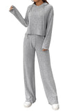 1 x RAW Customer Returns GORGLITTER Trousers and Pullover Set Women s Knitted Set Two-Piece Outfit Long Sleeve Hoodie and Trousers Set Jogging Suit Leisure Suit Light Gray S - RRP €40.33