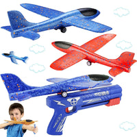 9 x Brand New Shengruili Airplane toy, model foam aircraft launcher, aircraft outdoor sports toy, throwing glider polystyrene plane model with catapult, glider glider, outdoor interactive games - RRP €136.08