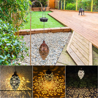 1 x RAW Customer Returns Outdoor Solar Garden Lantern, Hanging Decorative Solar Lamp, Metal LED Solar Lantern for Outdoor Patio, Trees - RRP €18.79