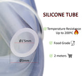 1 x RAW Customer Returns Silicone hoses 3mm Dext x 1 5mm Dint, transparent rubber hose hoses pipe high temperature silicone hose-60 C to 200 C FDA replacement hose aquarium hose Pvc flexible hose, 2mt - RRP €24.0