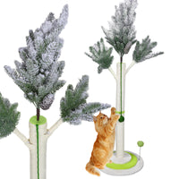 1 x Brand New MASTERTOP Scratching post for cats, 130 cm large cat tree with soft base and ball toy, top Christmas tree design, natural sisal rope scratching post, scratching post for cats in the house - RRP €31.45