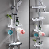 5 x Brand New seOSTO Expandable Shower Shelf No Drilling, Shower Organizer Premium Shower Holder, Kitchen Storage Accessory for Towels, Cups, Shower Gel White  - RRP €114.95