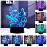 1 x RAW Customer Returns 2 in 1 3D Illusion Anime LED Lamp 16 Colors RGB Remote Control Night Light for Kids - RRP €19.28