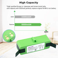 1 x RAW Customer Returns NASTIMA Upgrade 14.8V 5000mAh Li-Ion Battery Compatible with Roomba 985 960 895 890 880 870 860 790 780 770 760 695 690 680 675 650 640 620 614 - RRP €44.99