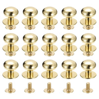 1 x Brand New sourcing map 12mm Ball Head Studs Rivets Screws Backs 15Pack Round Head Button Nipple Rivet for DIY Leather Craft Handbag Belt Light Gold - RRP €9.99