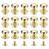 1 x Brand New sourcing map 12mm Ball Head Studs Rivets Screws Backs 15Pack Round Head Button Nipple Rivet for DIY Leather Craft Handbag Belt Light Gold - RRP €9.99