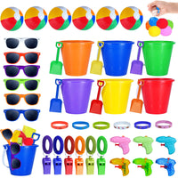 3 x Brand New Holady 48pcs Pool Toys for Kids,Beach Balls in Bulk,Sand Buckets and Shovels,Kids Sunglasses in Bulk,Beach Summer Toys and More for Beach Pool Party Gifts - RRP €30.21