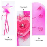 4 x Brand New Rosy Fairy Princess Dress Up Costume Wand Tutu Skirt Butterfly Dress Supplies For Carnival Cosplay Party Favors - RRP €70.8