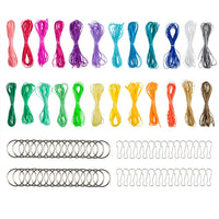 11 x Brand New YuCool 24 Colors Plastic Cord Cord for DIY Jewelry Making with 30pcs Snap Hooks and 30pcs Keychain Clips 100m - RRP €250.8