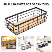 1 x RAW Customer Returns Callstick 2 Packs Metal Storage Basket with Base, Decorative Baskets for Home Storage, Wire Basket for Organizing Small Tableware - RRP €22.18