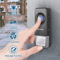 1 x RAW Customer Returns PHYSEN Wireless doorbell transmitter, without receiver, range 400 m, IP55 outdoor, doorbell button, waterproof, with LED display, additional transmitter for doorbell NOI - RRP €13.1