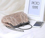 1 x RAW Customer Returns BABEYOND Handbag Women 1920s Rhinestone Handbag Beige Evening Party Clutch Elegant Prom Handbags Wedding Bridal Accessories 4-Beige  - RRP €33.99