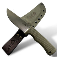 1 x RAW Customer Returns SK Wild Ones Outdoor Knife Survival - Hunting Knife Fixed Blade - Survival Knife Outdoor Real Leather Kydex Dangler - EDC Knife Outdoor Knife Fixed Blade - Made of 440 C Stainless Steel - Green - Bragi - RRP €40.45