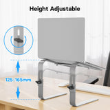 1 x RAW Customer Returns BONTEC Laptop Stand, Laptop Stand Height Adjustable, Ergonomic Laptop Holder, Compatible with Most 10-17 Inch Laptops, Silver - RRP €20.38