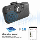 1 x RAW Customer Returns SUNITEC hands-free kit for car, Bluetooth 5.0, supports GPS, Siri, music, auto power on, Google Assistant, voice guidance, for 2 phones at the same time, with sun visor clips - RRP €41.02