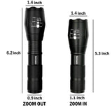 1 x RAW Customer Returns Outdoor flashlight, Binwo super bright CREE LED flashlight 2000 lumens, 5 modes adjustable focus, waterproof flashlights with nylon holster for camping and outdoor activities, does not contain battery - RRP €11.09