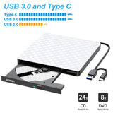 1 x RAW Customer Returns BENEWY External CD DVD Drive USB 3.0 Type-C CD DVD -RW Burner Optical Drives CD DVD Player Reader DVD Drive External for PC Laptop Desktop MacBook Windows 11 10 8.1 7 Linux Mac OS White - RRP €22.61