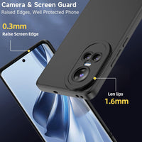 1 x RAW Customer Returns for Oppo Reno 10 Reno 10 Pro 5G Case, 1 Piece Tempered Glass Screen Protector Silicone Cell Phone Case, Shockproof Protective Case, Black - RRP €21.6