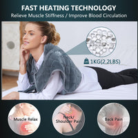 1 x RAW Customer Returns Vofuoti heating pad for neck and shoulders with 3 heating levels and massager, heat pad battery wireless, 5000mAh, weighted heating pad, electrically heated neck shoulder towel for pain relief - RRP €79.99