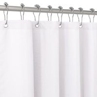 1 x RAW Customer Returns Shower Curtain Linen with Metal Shower Curtain Rings Fabric Textile Bath Curtain Anti Mold Bathroom Curtain Set Waterproof Bath Curtain Heavy Shower Curtain Bathroom - 182 x 182 cm White  - RRP €28.13