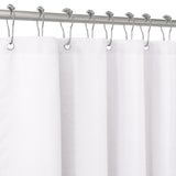 1 x RAW Customer Returns Shower Curtain Linen with Metal Shower Curtain Rings Fabric Textile Bath Curtain Anti Mold Bathroom Curtain Set Waterproof Bath Curtain Heavy Shower Curtain Bathroom - 182 x 182 cm White  - RRP €28.13