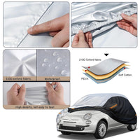 1 x RAW Customer Returns Car cover waterproof suitable for VW Up Smart Forfour FIAT Panda 500 500C 500E Abarth 500, breathable full car cover for rain sun dust protection car tarpaulin cover - RRP €60.49