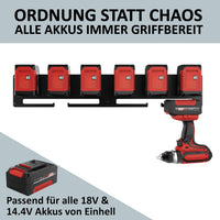 1 x RAW Customer Returns Meistergut Premium wall mount for Einhell batteries made of solid steel Made IN Germany - Stable Einhell battery holder for order in the workshop and car including mounting set - Professional holder - RRP €35.28