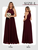 1 x RAW Customer Returns Wedtrend Women s Lace Dress Bridesmaid Dress Long Chiffon Evening Dress Party Cocktail Dress Halterneck Summer Dress Burgundy WT0201 Burgundy S - RRP €61.02