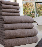 1 x RAW Customer Returns Set of 8 luxury towels, 100 Egyptian cotton, 550 g m , size XL, Cotton, Beige, 8 Pieces Set - RRP €26.99