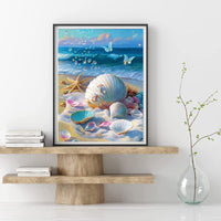 1 x Brand New 2 Pieces 5D Diamond Painting New Arrivals Diamond Painting Diamond Painting Seashell Beach Love Butterfly Star Sea Beach Sea Landscape DIY Living Room Decoration Diamond Painting, 30x40cm C  - RRP €19.2