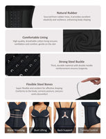 1 x RAW Customer Returns FeelinGirl Waist Trainer Women s Corset with 9 Steel Bones Corset Waist Cincher Latex Waist Cincher Underbust Shaper Body Tummy Control Corset with 3 Rows of Hooks Black 4XL - RRP €36.99