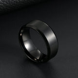 1 x RAW Customer Returns OIDEA stainless steel ring for men, smooth, black, promised, size as desired, stainless steel - RRP €24.0