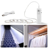 1 x RAW Customer Returns WOBANE LED strip with motion detector, rechargeable wardrobe lighting, 2 m LED sensor light cabinet lights, LED cabinet lighting for kitchen, wardrobe, stairs, bed, 6000K white, 1 pack - RRP €19.15