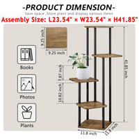 1 x RAW Customer Returns VASZOLA 5-Tier Wooden Flower Rack Plant Rack, Multi-Tier Flower Stand Plant Stand Flower Bench Flower Stairs Plant Stairs Standing Shelf for Indoor Garden Balcony Decoration White Oak  - RRP €39.52