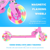 1 x RAW Customer Returns TENBOOM scooter children 6 years, 2 LED light up wheels kick scooter children 3 years girls boys foldable height adjustable rear wheel brake scooter for 3-10 years - RRP €49.4