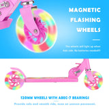 1 x RAW Customer Returns TENBOOM scooter children 6 years, 2 LED light up wheels kick scooter children 3 years girls boys foldable height adjustable rear wheel brake scooter for 3-10 years - RRP €49.4