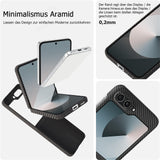 1 x RAW Customer Returns qichenlu Bulletproof Aramid Fiber 600D Black Aramid Case for Z Flip 6 5G,Military Standard Shockproof Extremely Thin Cover Case Hard Shell for Samsung Galaxy Z Flip 6 5G - RRP €36.25