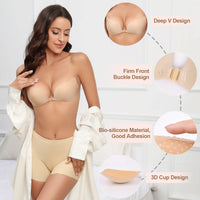 8 x Brand New Nadeer Adhesive Bra Strapless Backless Bra for Lifting Reusable Nipple Covers for Evening Dress and Backless Clothing, With 5 Pairs of Nipples - RRP €102.8