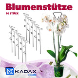 1 x RAW Customer Returns KADAX flower support, 10 pieces, plant support made of steel, height 50 cm, decorative support rods for orchids, flowers, plants, houseplants, flowerpot, climbing aid, climbing rods triangle  - RRP €20.16