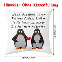 1 x RAW Customer Returns Shoppawhile Penguin Gift Anniversary Gift for Him Her Penguin Pillowcase 45 45 cm Wedding Anniversary Valentine s Day Christmas Couple Gift Funny Penguin Partner Gift - RRP €22.8